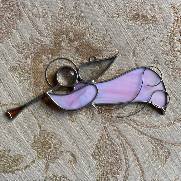 Hand crafted stained glass angel ornament - Picture 3 of 4